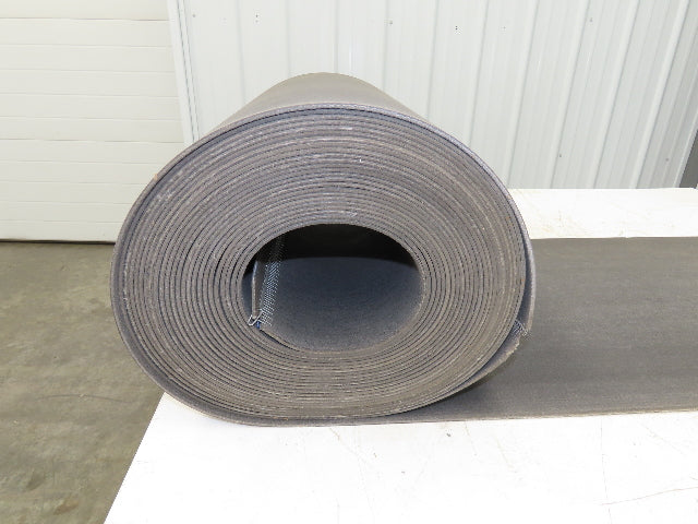 18"W x 59' Soft Top Rubber Fabric Conveyor Belt Gray Reversible 1/8"Thick