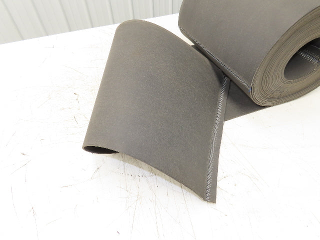 18"W x 59' Soft Top Rubber Fabric Conveyor Belt Gray Reversible 1/8"Thick
