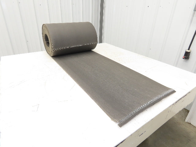 18"W x 59' Soft Top Rubber Fabric Conveyor Belt Gray Reversible 1/8"Thick