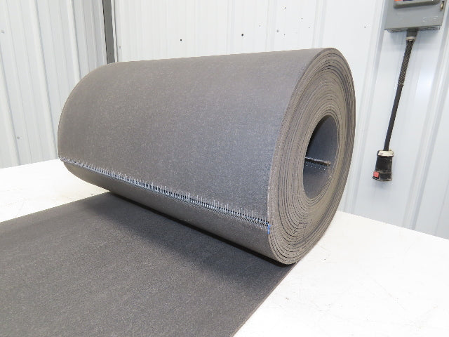 18"W x 59' Soft Top Rubber Fabric Conveyor Belt Gray Reversible 1/8"Thick