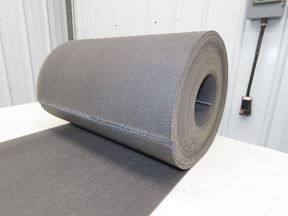 18"W x 59' Soft Top Rubber Fabric Conveyor Belt Gray Reversible 1/8"Thick