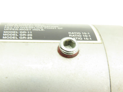 Gast 1UP-NRV-4-GR11 Pneumatic Air Motor 15:1 Gear Ratio 400 RPM 1/3Hp