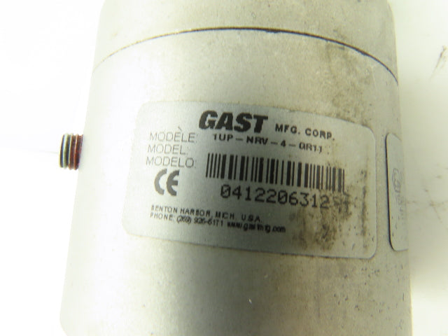 Gast 1UP-NRV-4-GR11 Pneumatic Air Motor 15:1 Gear Ratio 400 RPM 1/3Hp