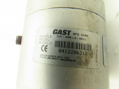 Gast 1UP-NRV-4-GR11 Pneumatic Air Motor 15:1 Gear Ratio 400 RPM 1/3Hp