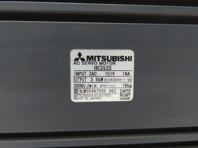 Mitsubishi HC353S Servo Motor 3.5kW 3000rpm 151v 3Ph 16A