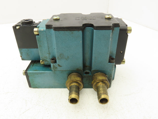MAC 6511B-211-PM-111DA Pneumatic Solenoid Valve W/Base 150PSI 120VAC PME-111DABE