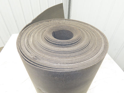 18"W x 90' Soft Top Rubber Fabric Conveyor Belt Gray Reversible 1/8"Thick