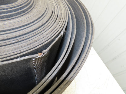 18"W x 90' Soft Top Rubber Fabric Conveyor Belt Gray Reversible 1/8"Thick