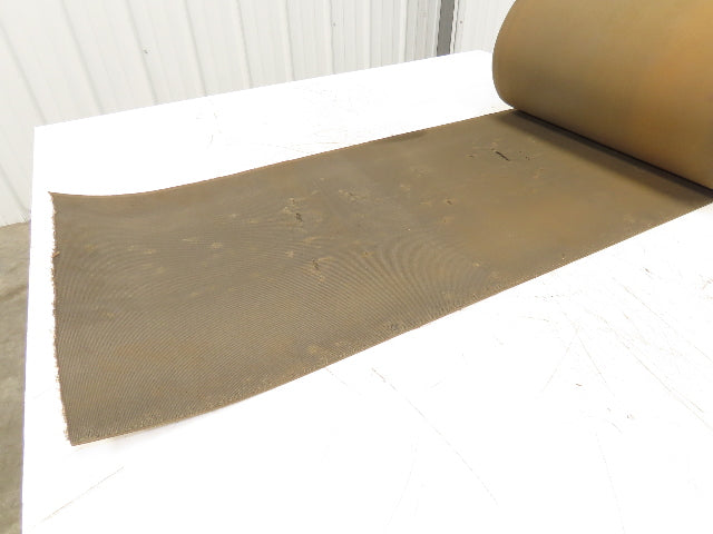 18"W x 60' Tan Rubber Conveyor Belt Nylon Back 60' Length 7/64"Thick