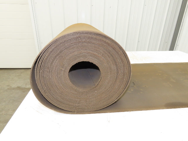 18"W x 60' Tan Rubber Conveyor Belt Nylon Back 60' Length 7/64"Thick