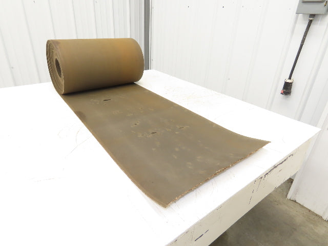 18"W x 60' Tan Rubber Conveyor Belt Nylon Back 60' Length 7/64"Thick
