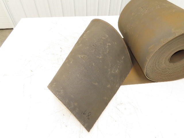 18"W x 89' Tan Rubber Conveyor Belt Nylon Back 89' Length 7/64"Thick