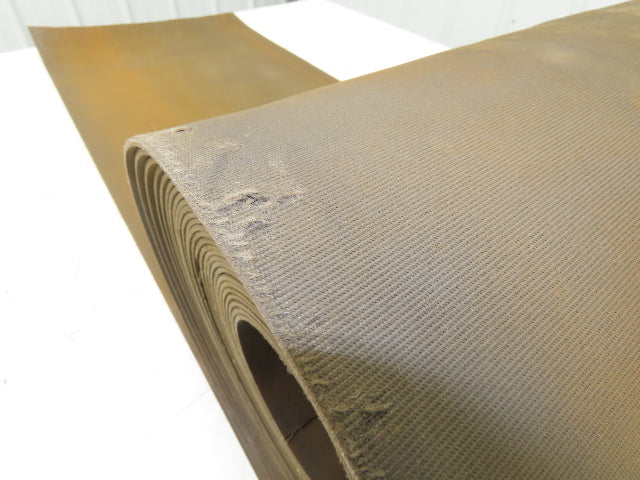 18"W x 50' Tan Rubber Conveyor Belt Nylon Back 50' Length 7/64"Thick