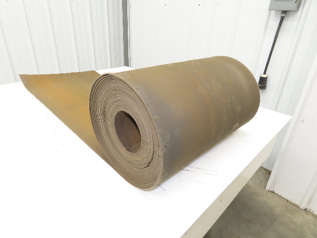 18"W x 50' Tan Rubber Conveyor Belt Nylon Back 50' Length 7/64"Thick