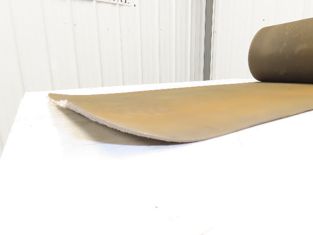 18"W x 50' Tan Rubber Conveyor Belt Nylon Back 50' Length 7/64"Thick