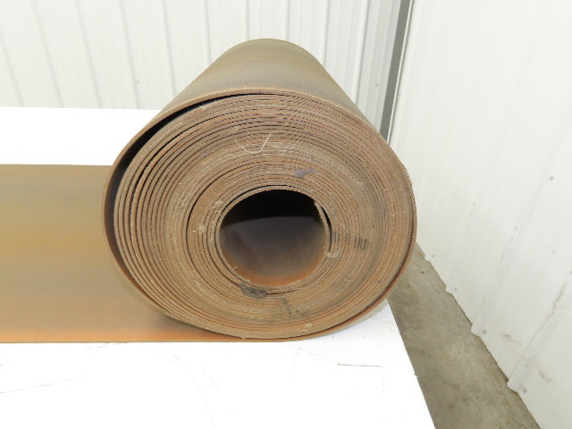 18"W x 50' Tan Rubber Conveyor Belt Nylon Back 50' Length 7/64"Thick