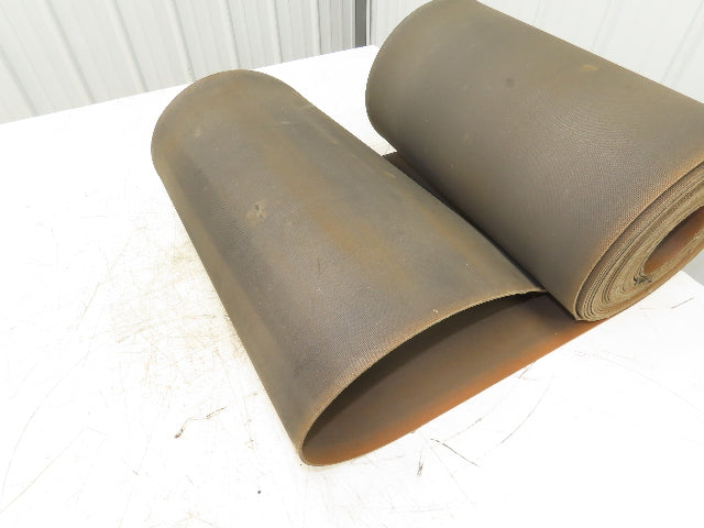 18"W x 50' Tan Rubber Conveyor Belt Nylon Back 50' Length 7/64"Thick