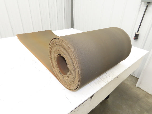 18"W x 50' Tan Rubber Conveyor Belt Nylon Back 50' Length 7/64"Thick