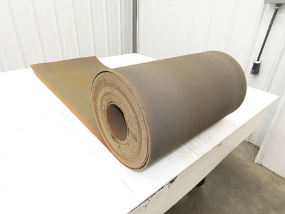 18"W x 50' Tan Rubber Conveyor Belt Nylon Back 50' Length 7/64"Thick