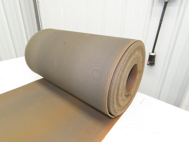 18"W x 50' Tan Rubber Conveyor Belt Nylon Back 50' Length 7/64"Thick