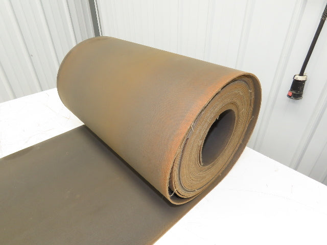 18"W x 50' Tan Rubber Conveyor Belt Nylon Back 50' Length 7/64"Thick