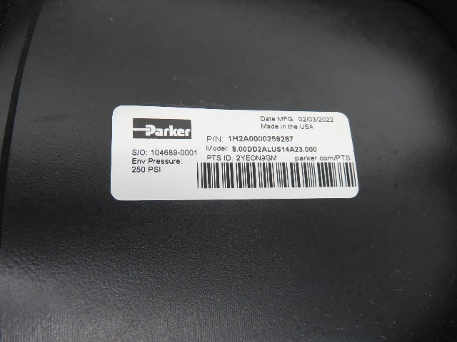 Parker 8.00DD2ALUS14A23.000 Pneumatic Air Cylinder 8" Bore 23" Stroke 250PSI