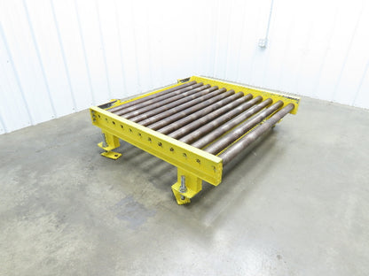 54"W x 48"L  2.5" Gravity Roller Pallet Conveyor 50"BF End Stop Section 11-15"H