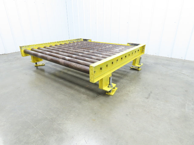 54"W x 48"L  2.5" Gravity Roller Pallet Conveyor 50"BF End Stop Section 11-15"H