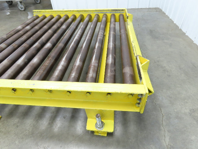 54"W x 48"L  2.5" Gravity Roller Pallet Conveyor 50"BF End Stop Section 11-15"H
