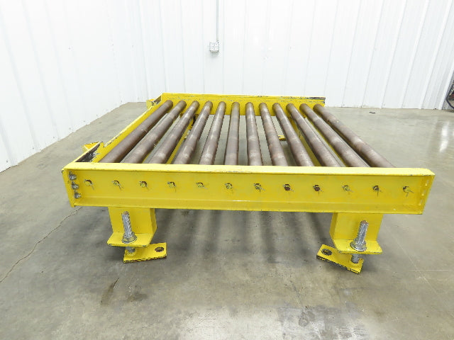 54"W x 48"L  2.5" Gravity Roller Pallet Conveyor 50"BF End Stop Section 11-15"H