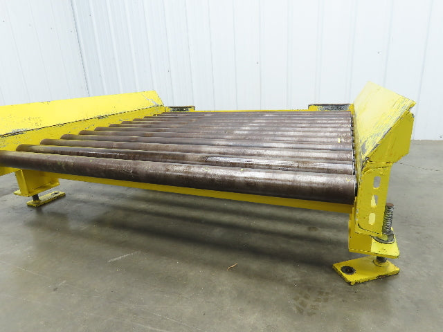 54"W x 48"L  2.5" Gravity Roller Pallet Conveyor 50"BF End Stop w/Sides 11-15"H