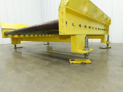 54"W x 48"L  2.5" Gravity Roller Pallet Conveyor 50"BF End Stop w/Sides 11-15"H