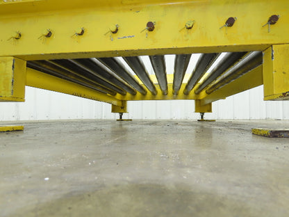 54"W x 48"L  2.5" Gravity Roller Pallet Conveyor 50"BF End Stop w/Sides 11-15"H