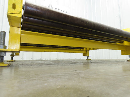 54"W x 48"L  2.5" Gravity Roller Pallet Conveyor 50"BF End Stop w/Sides 11-15"H