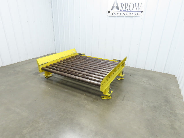 54"W x 48"L  2.5" Gravity Roller Pallet Conveyor 50"BF End Stop w/Sides 11-15"H