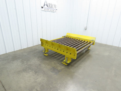 54"W x 48"L  2.5" Gravity Roller Pallet Conveyor 50"BF End Stop w/Sides 11-15"H