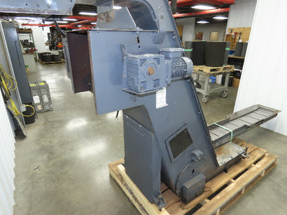 Turbo Dual Chip Conveyor w/Coolant Filter Drag Chain 70" Infeed 11' 9"OAL