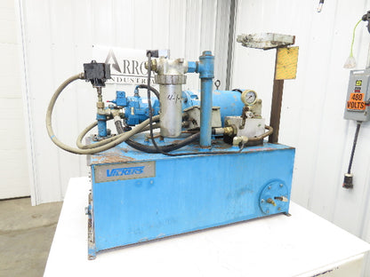 Vickers Hydraulic Power Unit 30 Gallon Tank 15GPM 3000PSI 10Hp 230/460V 3Ph