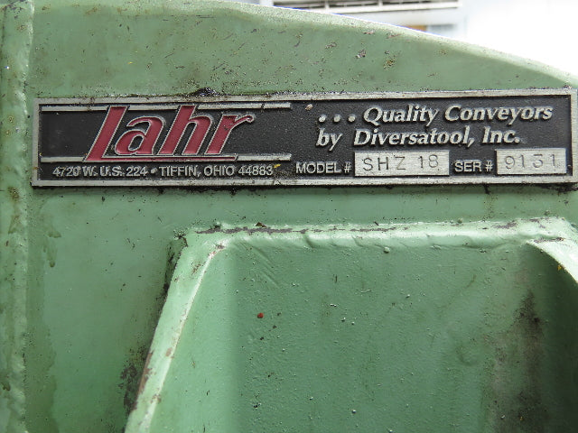 1 SHZ 18 Portable Chip Conveyor 18"Belt 40" Infeed 52" Discharge 9' 5"OAL