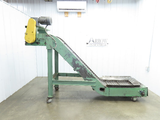 Lahr SHZ 18 Portable Chip Conveyor 18"Belt 40" Infeed 52" Discharge 9' 5"OAL
