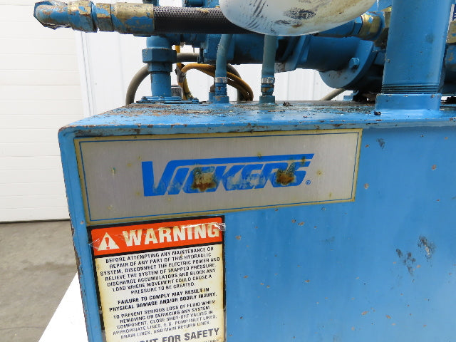 Vickers Hydraulic Power Unit 30 Gallon Tank 15 GPM 3000PSI 7-1/2Hp 230/460V 3Ph