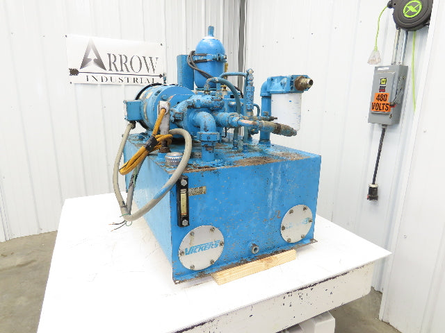 Vickers Hydraulic Power Unit 30 Gallon Tank 15 GPM 3000PSI 7-1/2Hp 230/460V 3Ph