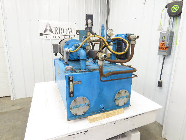 Vickers Hydraulic Power Unit 30 Gallon Tank 15GPM 3000PSI 10Hp 230/460V 3Ph
