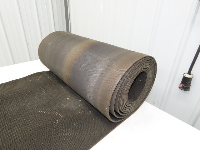 24"W x 20' Rough Grip Top Rubber Conveyor Belt 2-Ply Black 20' Length