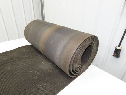 24"W x 20' Rough Grip Top Rubber Conveyor Belt 2-Ply Black 20' Length