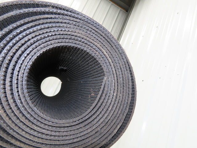 24"W x 20' Rough Grip Top Rubber Conveyor Belt 2-Ply Black 20' Length