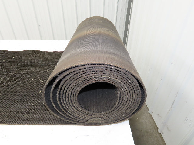 24"W x 20' Rough Grip Top Rubber Conveyor Belt 2-Ply Black 20' Length