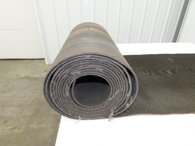 24"W x 20' Rough Grip Top Rubber Conveyor Belt 2-Ply Black 20' Length