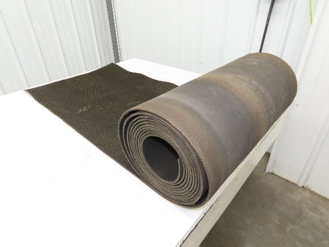 24"W x 20' Rough Grip Top Rubber Conveyor Belt 2-Ply Black 20' Length