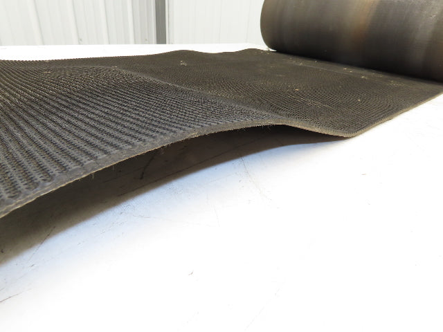 24"W x 20' Rough Grip Top Rubber Conveyor Belt 2-Ply Black 20' Length